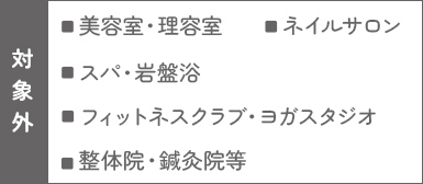 ギフト対象外の業種表